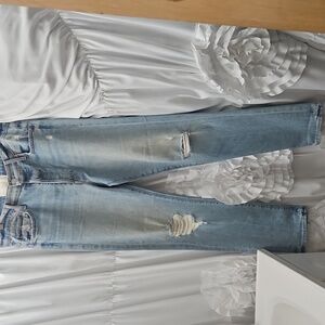 MOTHER SUPERIOR "The Huffy Skimp" Distressed Light Blue Women's Jeans ROPE'S END